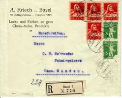R - Brief Basel - Deutschland 1917