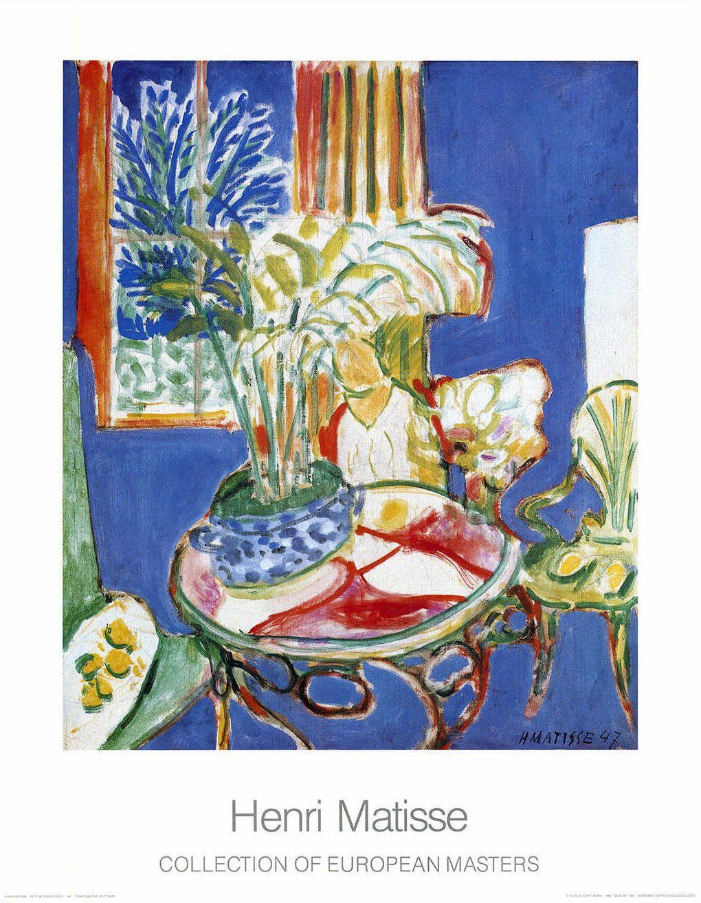 Grafica & Litografie: Henri Matisse     "Petit Interieur Bleu"     KUNSTDRUCK – Usato da Nennigkofen venduto da Schamane75