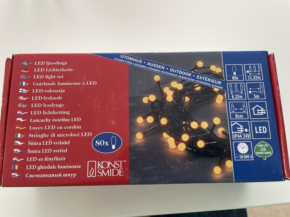 Konstsmide LED Guirlande Lumineuse, En Plastique, Noir