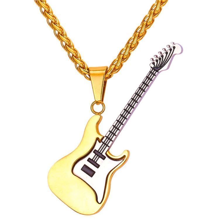 Catenine: Halskette mit Gitarre goldig – Nuovo e nell'imballaggio originale da Winterthur venduto da trend-produkte