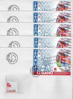 R 30 Lugano 2022 5 Silber-Blocks C6 Kleinformat Ausst-o ET n