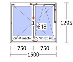VEKA Kunststoff Fenster 1500x1295mm Neu