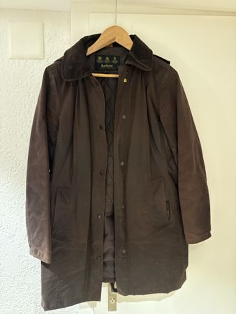 Damen Mantel Barbour braun mit Kapuze Grösse 38 gebraucht