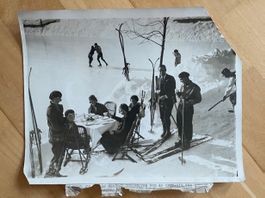 Mürren «Open Air Tea» /grosses Foto ca.1920er /Ski Winter