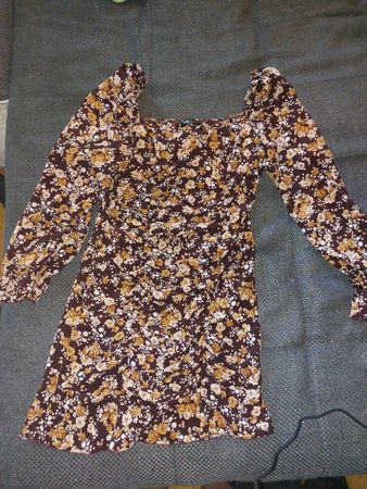Kleid geblümt braun Grösse S