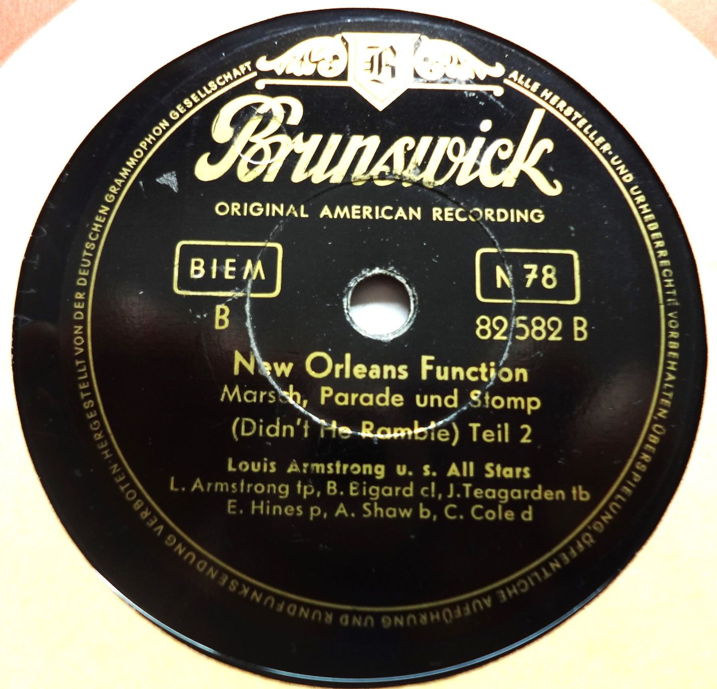 Schallplatten: Louis Armstrong, legendäre Schellackplatte – Gebraucht aus Hemishofen von Phonomandy 2