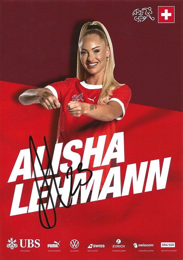 Autografi: Autogrammkarte Alisha Lehmann 2025 – Usato da Solothurn venduto da F1shop1