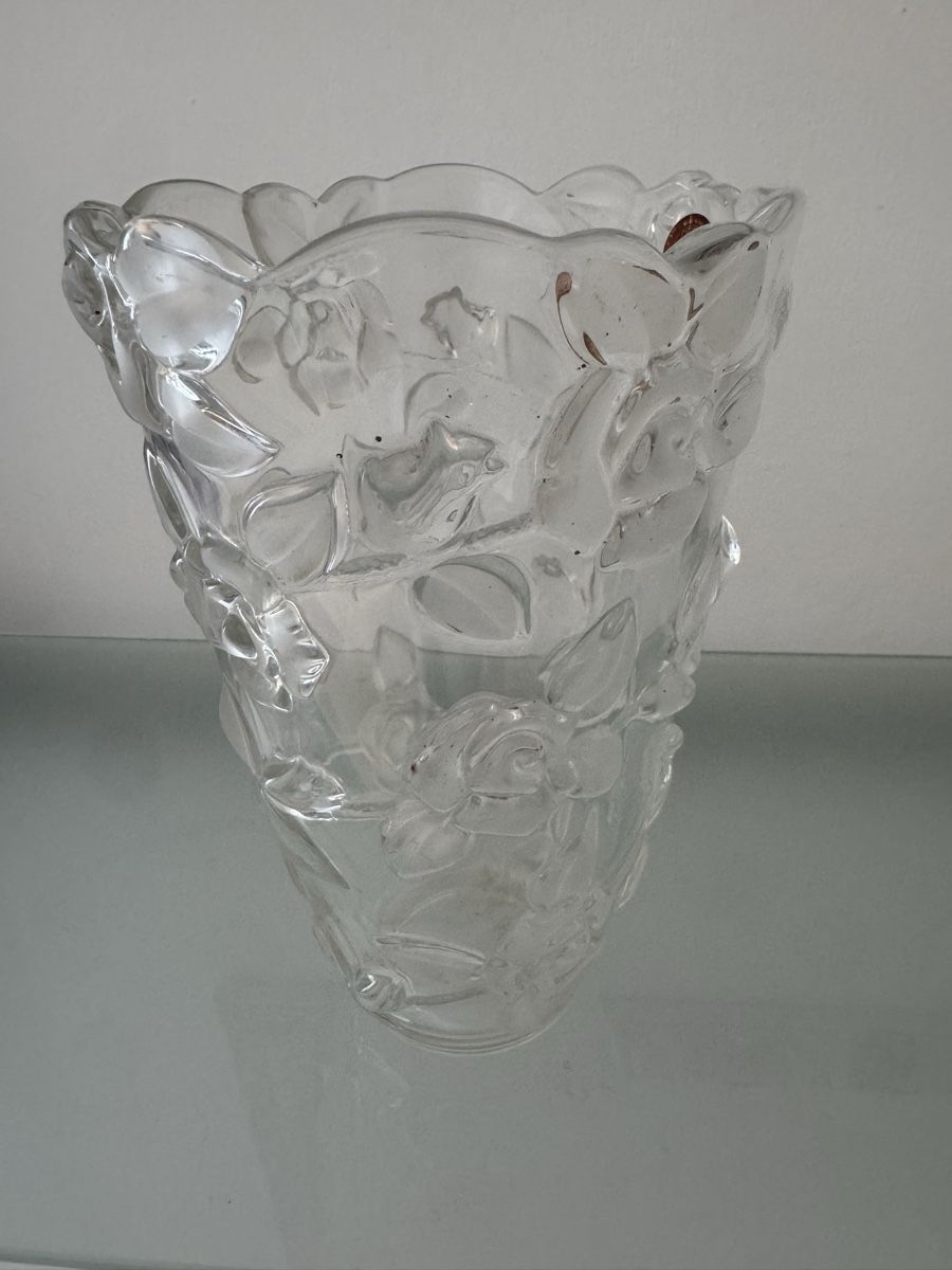 Vasi & Recipienti: Vase Waltherglas clear rose relief made in Germany – Usato da Thalwil venduto da 0041angel