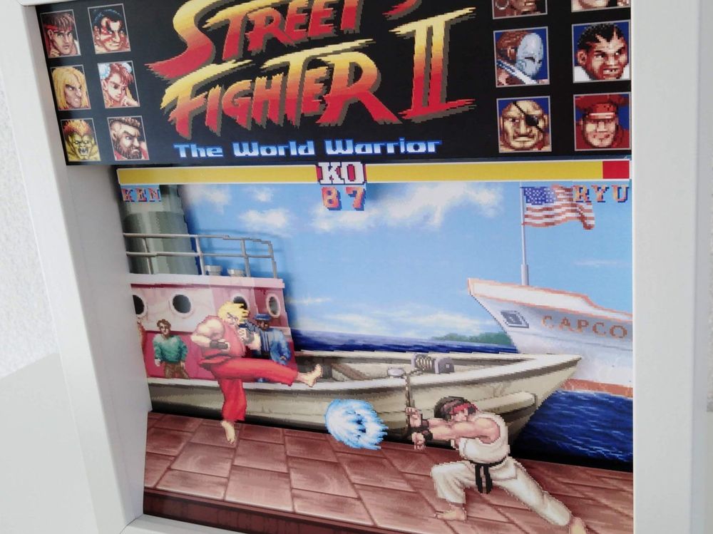 Street Fighter 2 Arcade Ken vs Ryu Shadow Box Diorama (Neu (gemäss ...