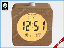 Digitaler Holzwecker LCD mit Datum und Temperatur - Wecker