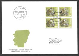 FDC Nr. 853 Viererblock Winzer ET Bern 15.3.1994