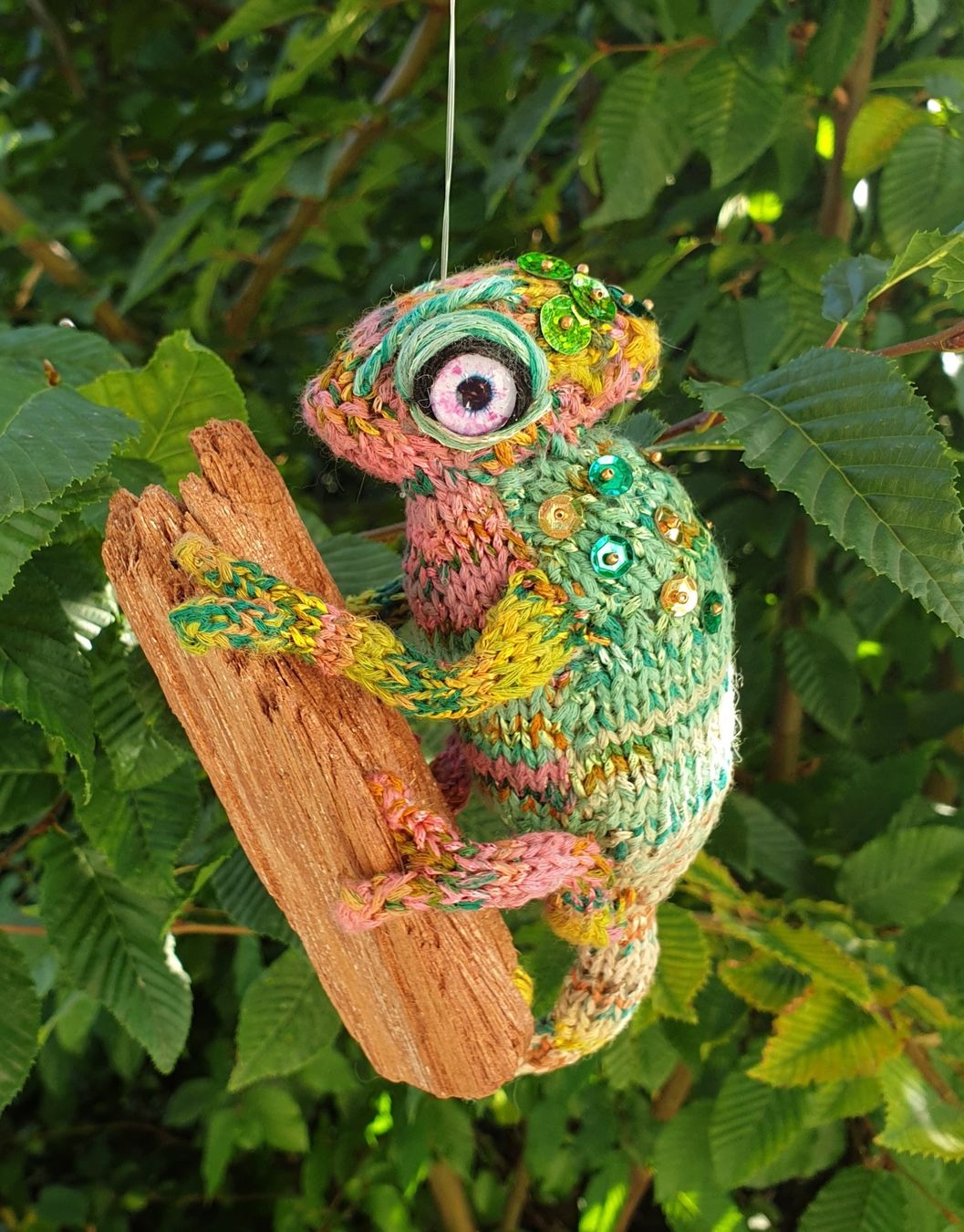 Statuette: Handgestrickten Chamäleon  OOAK Dekor – Nuovo (secondo la descrizione) da Gelterkinden venduto da Macrameed