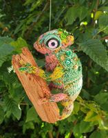 Handgestrickten Chamäleon  OOAK Dekor