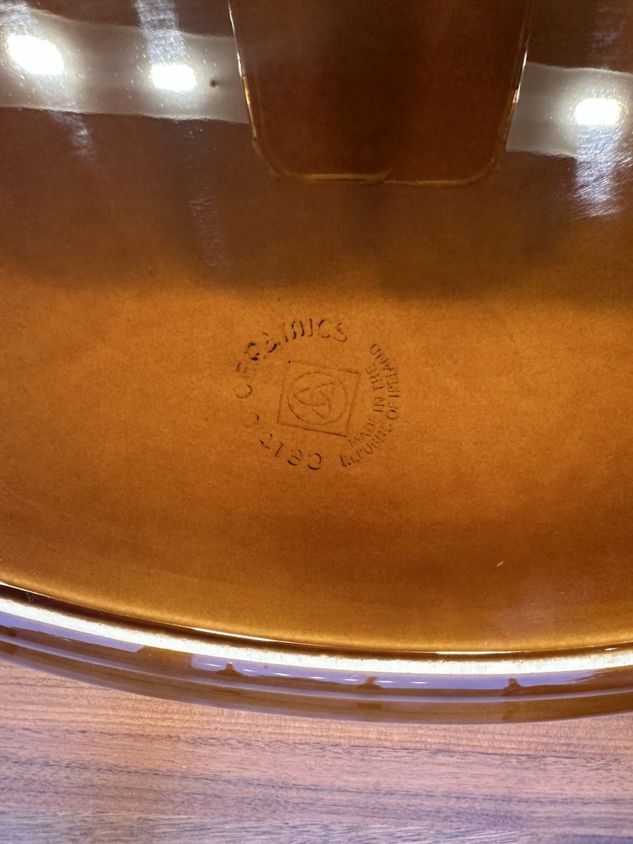Servierplatten: Servierteller Celtic Ceramics braun gemustert gebraucht – Gebraucht aus St. Gallen von lelibehli 2