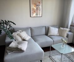 Ecksofa hellgrau mit Récamiere guter Zustand