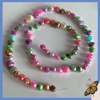 STRANG FÜR KETTE PERLENKETTE SÜSSWASSER PERLEN MULTICOLOR