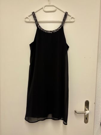 Kleid schwarz mit Perlen besetzt Grösse S/M