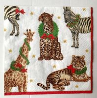 NEU Serviette Wildtier Afrika Tiger Zebra