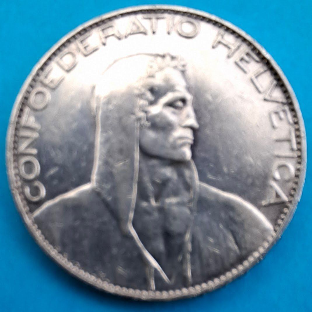 Tutti le monete: CHF___5.00 1926 TB ++ – Usato da Fribourg venduto da Kiki020 1