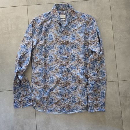 Hemd Eterna Slim Fit blau gemustert Grösse 38/S