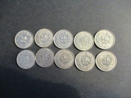 10 x 50 Rp  1942-44-45-46-50-51-5152-59-63  Superbes pièces