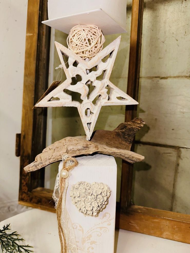 Kerzenständer: Wunderschöne Shabby Chic Holz Kerzenständer mit Schwemmholz – Neu (gemäss Beschreibung) aus Fällanden von LetiRobi 1