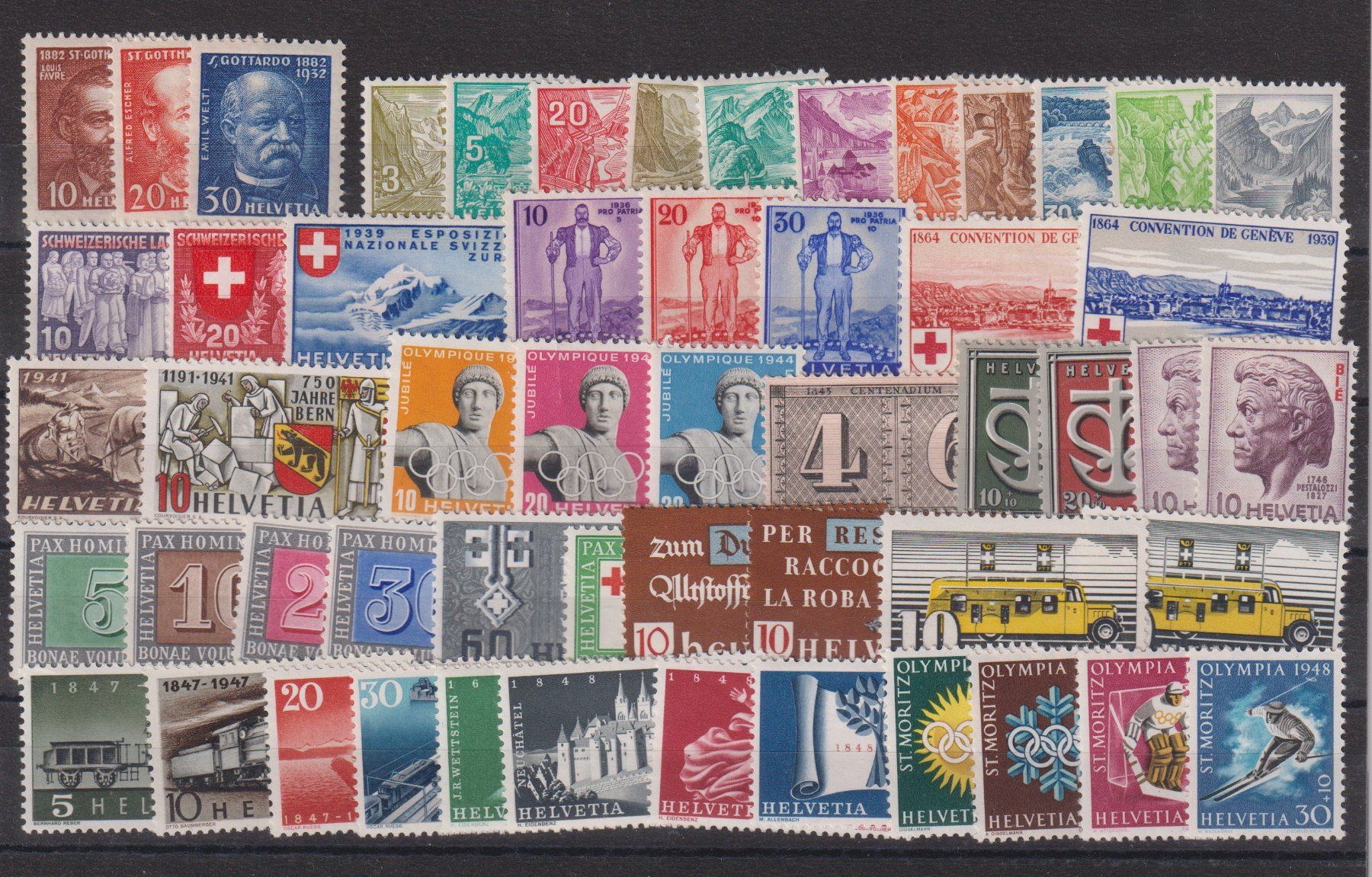 Tutti i francobolli: Schweiz: Lot alter; postfrischen Marken / 2 Steckkarten – Nuovo (secondo la descrizione) da Dällikon venduto da Minita 1