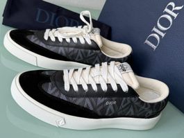 DIOR HOMME Dior CD Diamond Grau Leder Lo Top Sneaker 43 NEUE