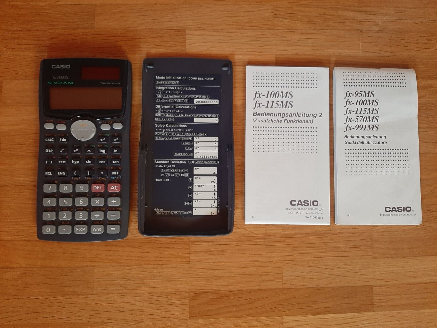 Casio Taschenrechner: Taschenrechner Casio fx-115ms mit Solarpower, mit Anleitung – Gebraucht aus Oberlunkhofen von dreihaselnuesse 1