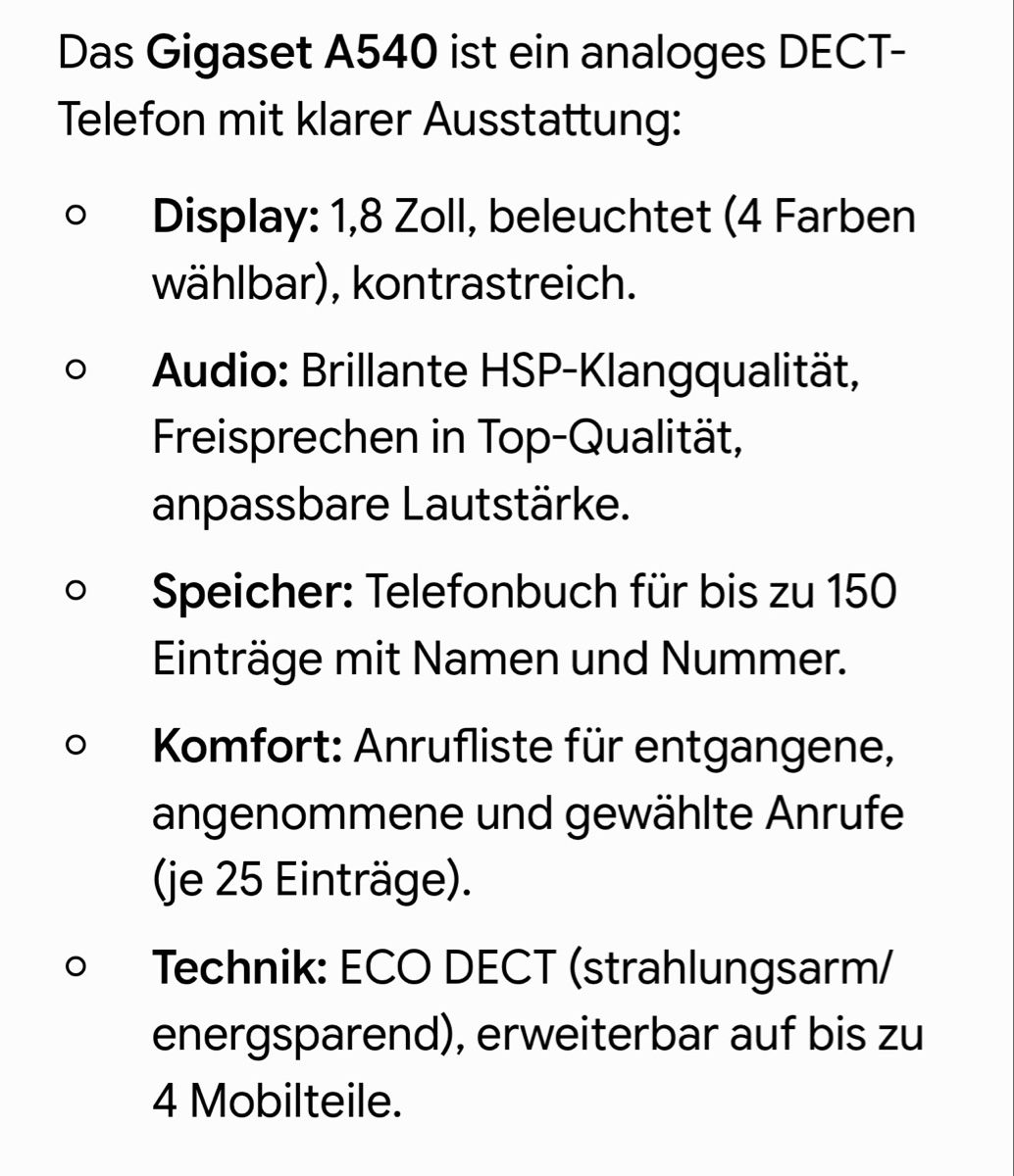 Gigaset Telefoni: Gigaset A540 – Usato da niederscherli venduto da Kristenfret 1