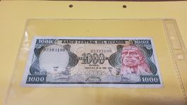 Ecuador 1000 Sucres Banknote 1986 Sammlerstück