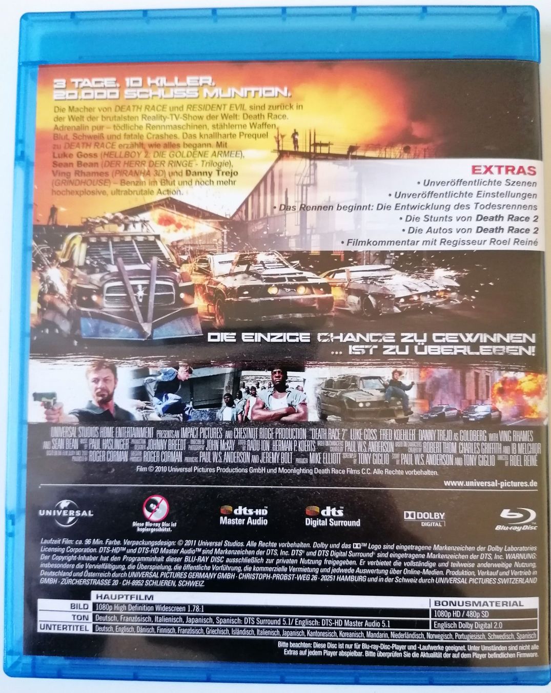 Tutti i DVDs: Death Race 2 - Blu-ray - UNCUT VERSION – Usato da Oberurnen venduto da mackrokodile 1