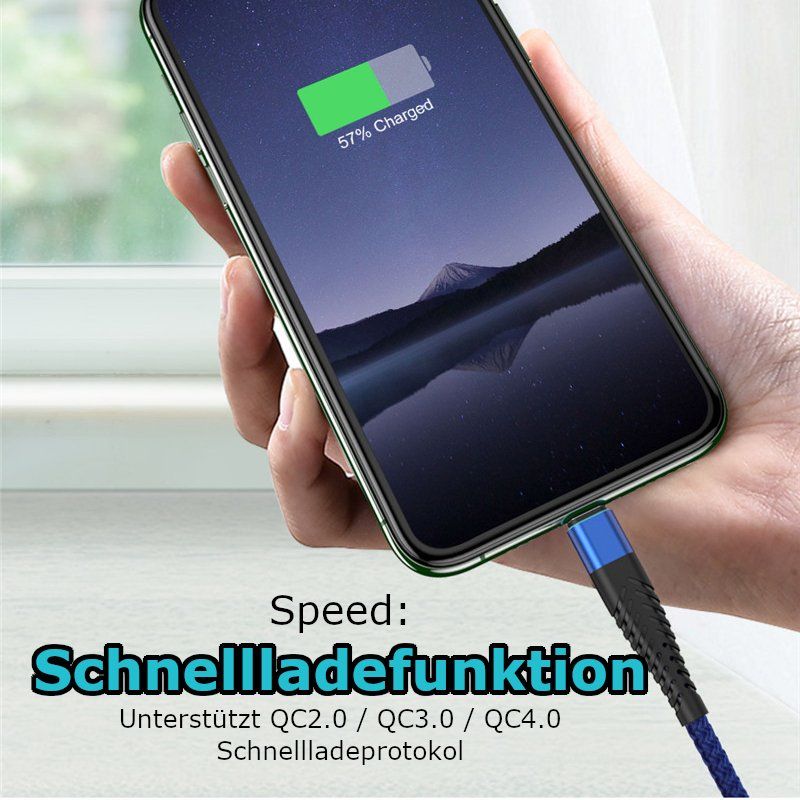 Cavi: 1m USB C Kabel Handy Ladekabel gesleevt Schnelladen – Nuovo e nell'imballaggio originale da Hundwil venduto da Mr.Wong 2