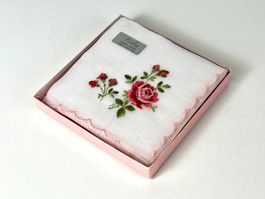FISBA STOFFELS Taschentuch mit Blumenmotiv – Baumwolle