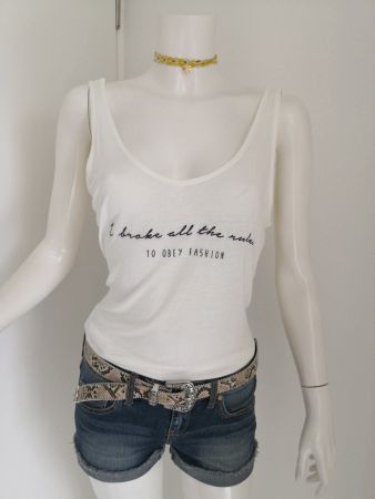 🤩MANGO LEINEN TRÄGER TOP ECRU & SCHRIFT NEU & D&G P.