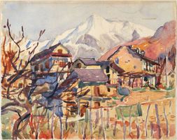 GIOVANNI GIACOMETTI, "Contra", Original-Aquarell