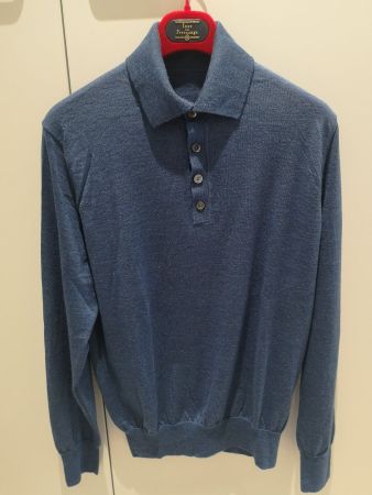 Seiden Kaschmir Polo-Pullover