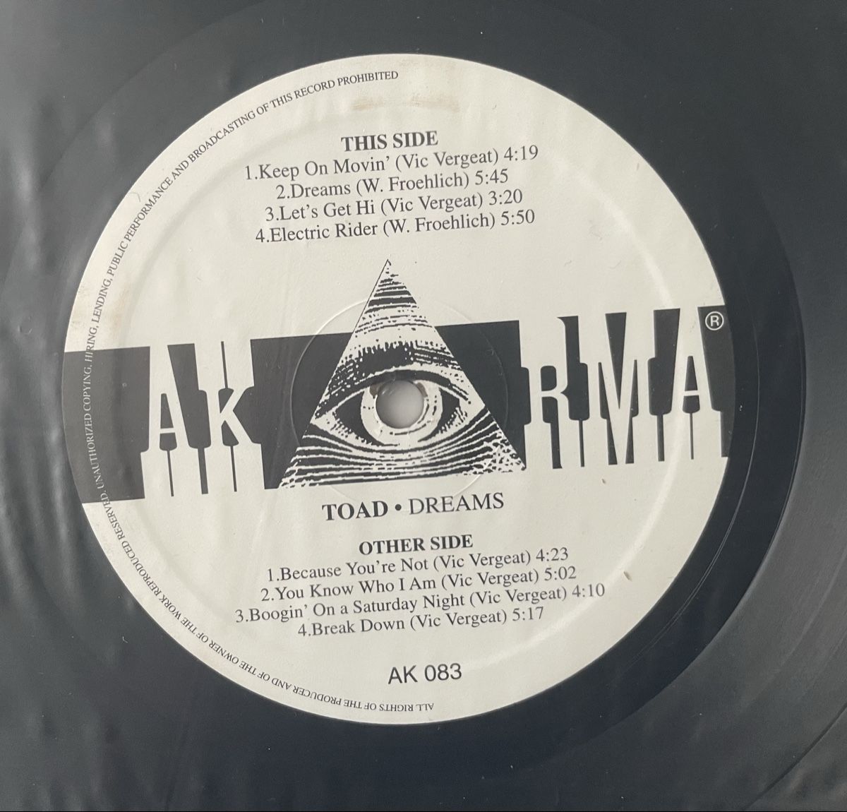 Schallplatten: TOAD - Dreams - AKARMA Vinyl LP – Gebraucht aus Olten von Bluespapst 2