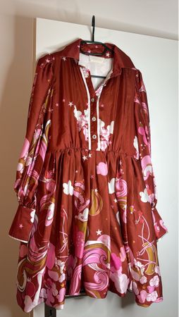 Zimmerman Star & Cloud Print Dress with belt