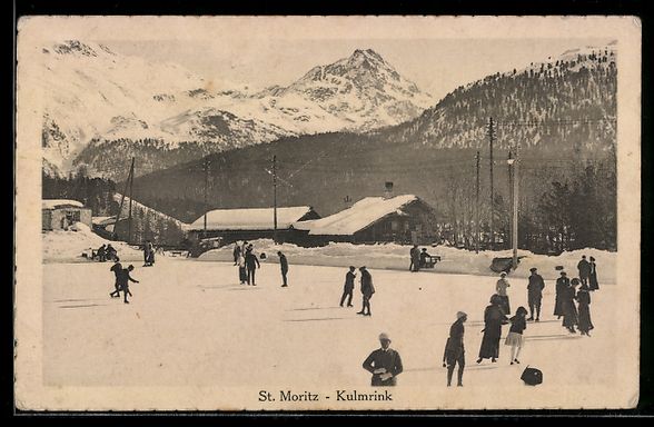 Ansichtskarten: St. Moritz, Schlittschuhläufer auf dem  – Gebraucht aus Berlin von bartko-reher