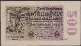 Reichbanknote 1923: 500 Millionen Mark