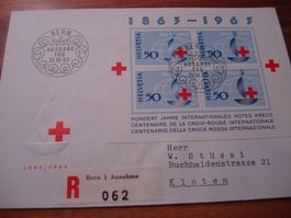 FDC Block Rotes Kreuz 1963, gelaufen