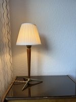 Elegante Vintage Tischlampe Holz Messing  45cm hoch