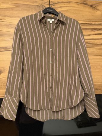 C&A Bluse, gestreift, Gr. 36, Khaki/Rosa, Top Zustand!