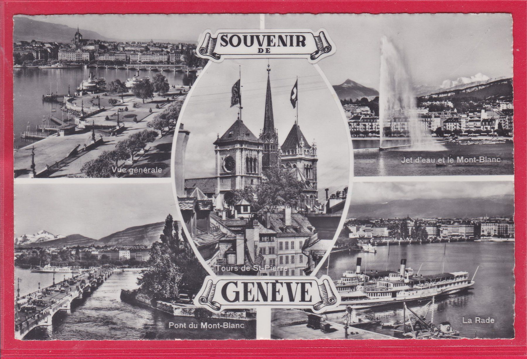Ansichtskarten: SOUVENIER GENÈVE (5-BILD) – Gebraucht aus Oberrieden von Gebirgsstelze