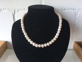 SÜSSWASSEPERLEN  KETTENSTRANG  PERLEN 9x8mm / LÄNGE 38cm