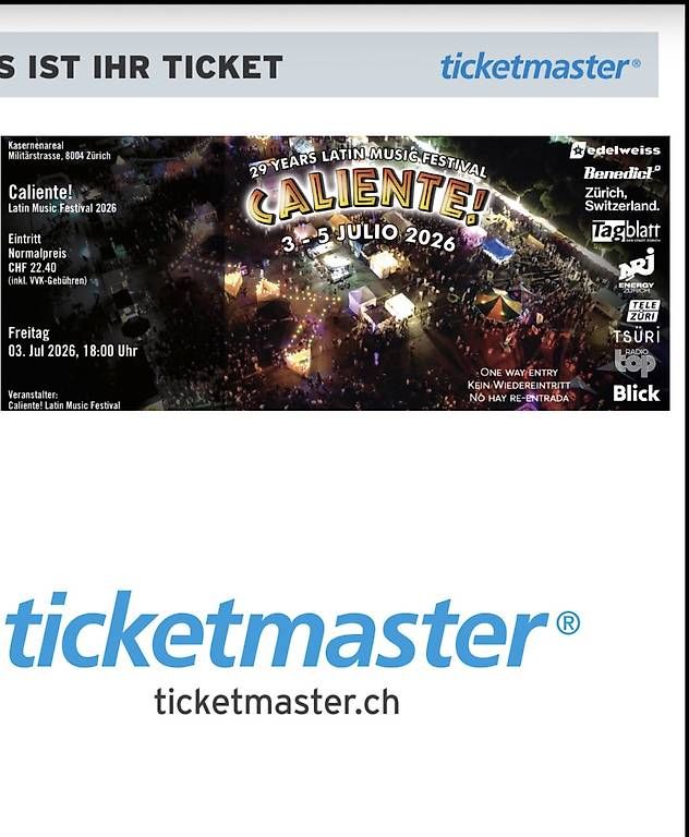 Tickets: Caliente Eintritt Fr 03.07.2026 – Neu und originalverpackt aus Zürich von Lola15