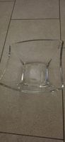 Quadratische Glasschale transparent mit Gebrauchsspuren