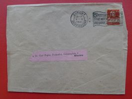 1921, Streifband von ZÜRICH nach München (de) mit Nr.116.