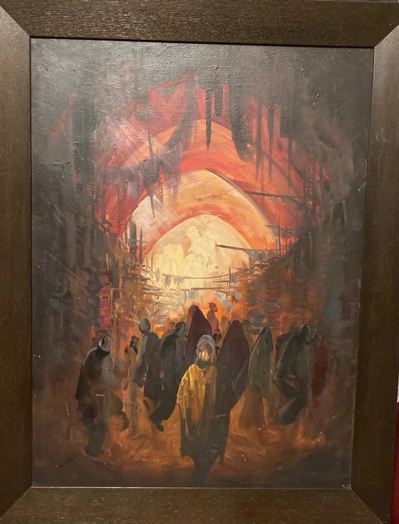 Ölgemälde Basar mit Menschen Iran, gerahmt (Gebraucht) in Riniken für ...
